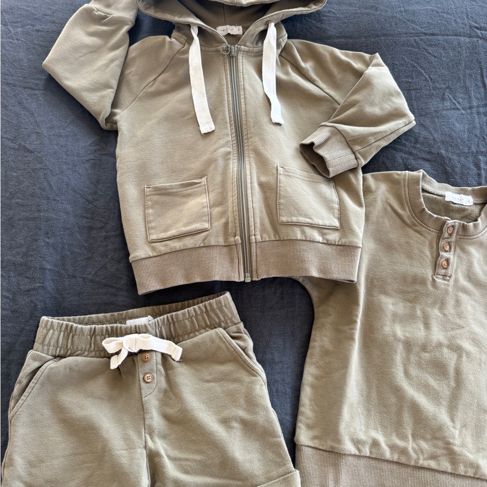 Jamie Kay Organic Cotton Austin Top+Elijah Short+Noah hoodie - Sea Green - 4YR